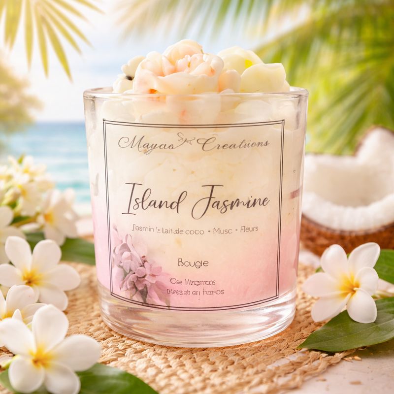 Bougie ile de Jasmine cire de soja