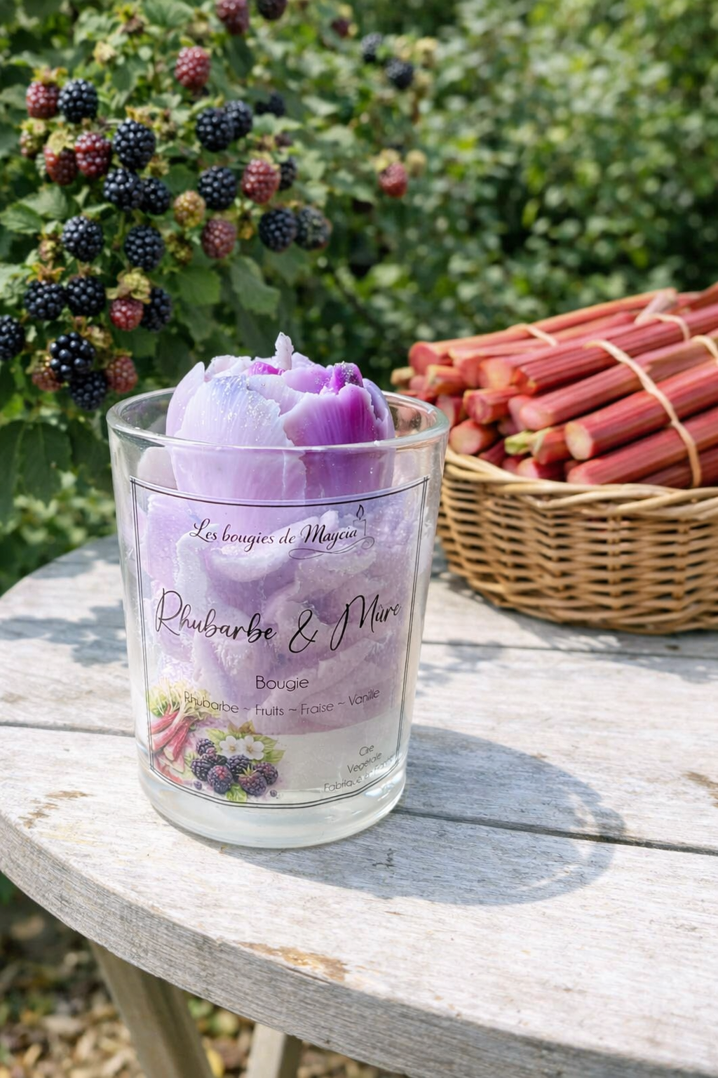 Bougie Parfumée Rhubarbe Mûre Artisanale Naturelle – Image 2