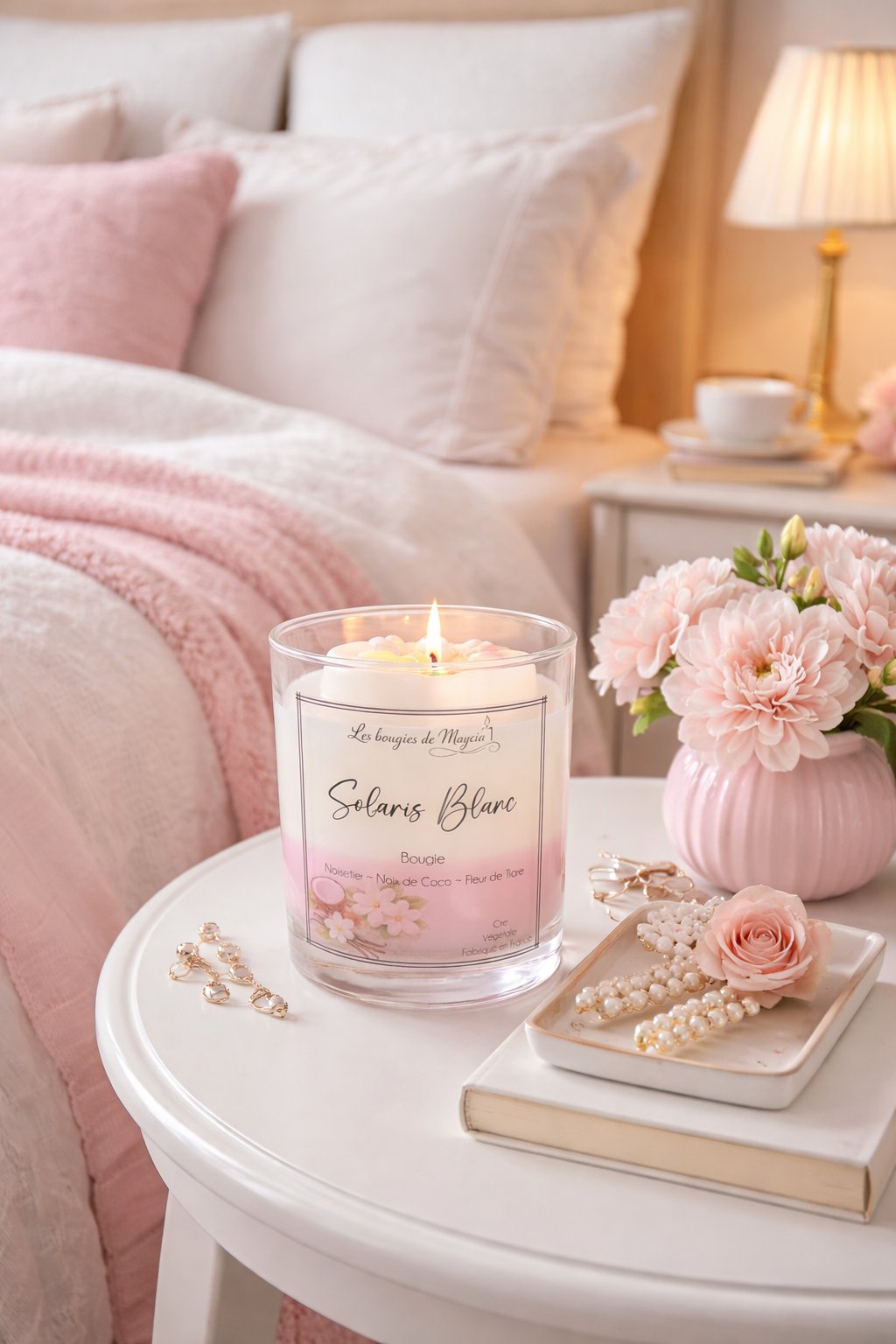 Bougie Parfumée Artisanale Blanche – Solaris Blanc Fait Main – Image 2