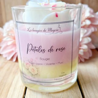 Bougie cire de soja parfum rose