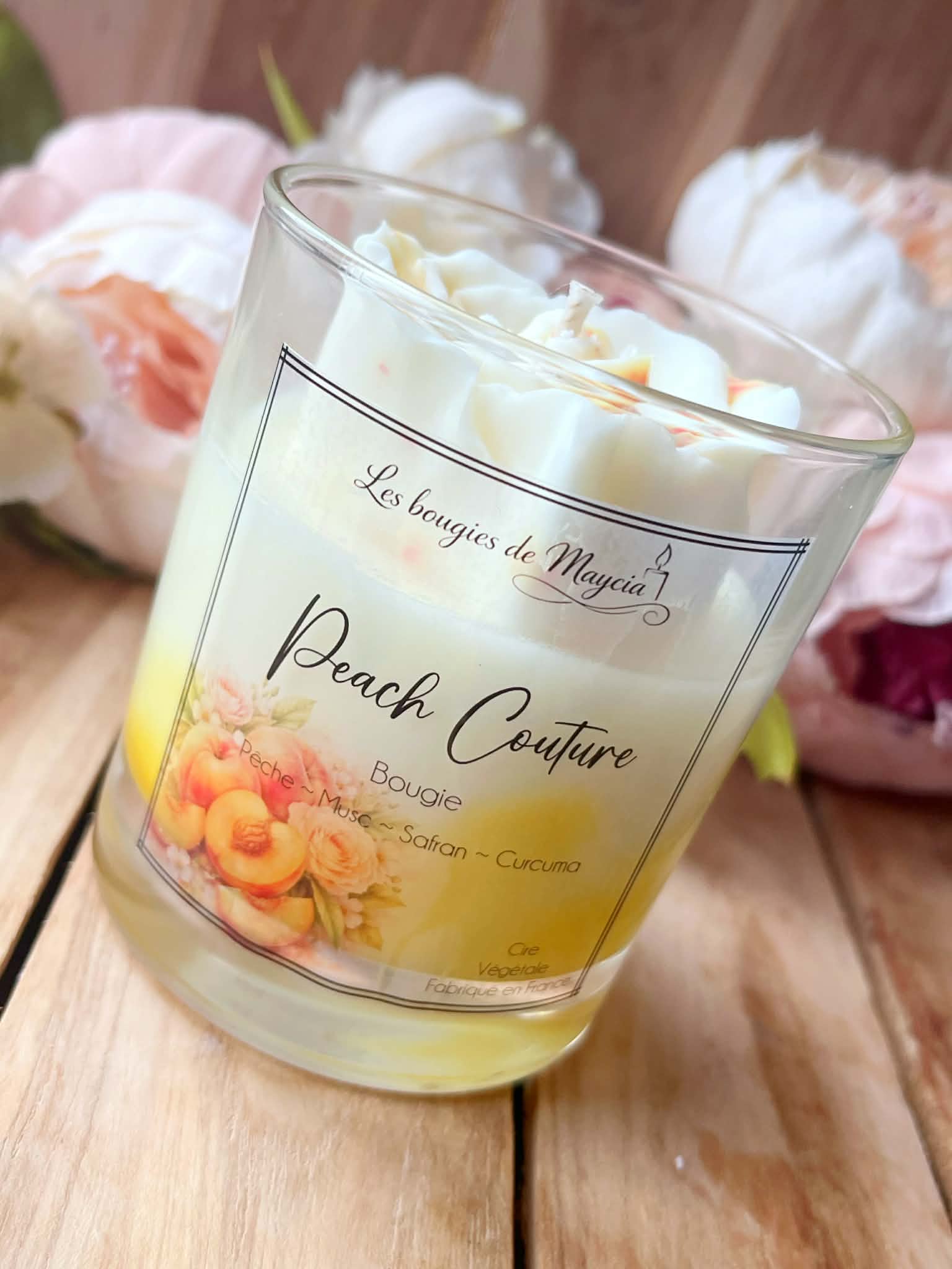 Bougie parfumée pêche artisanale – Peach Couture fait main – Image 5