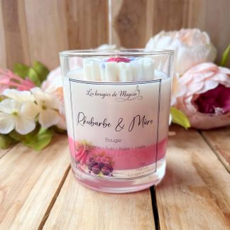 Bougie artisanale parfum fruité - rhubarbe & mûre