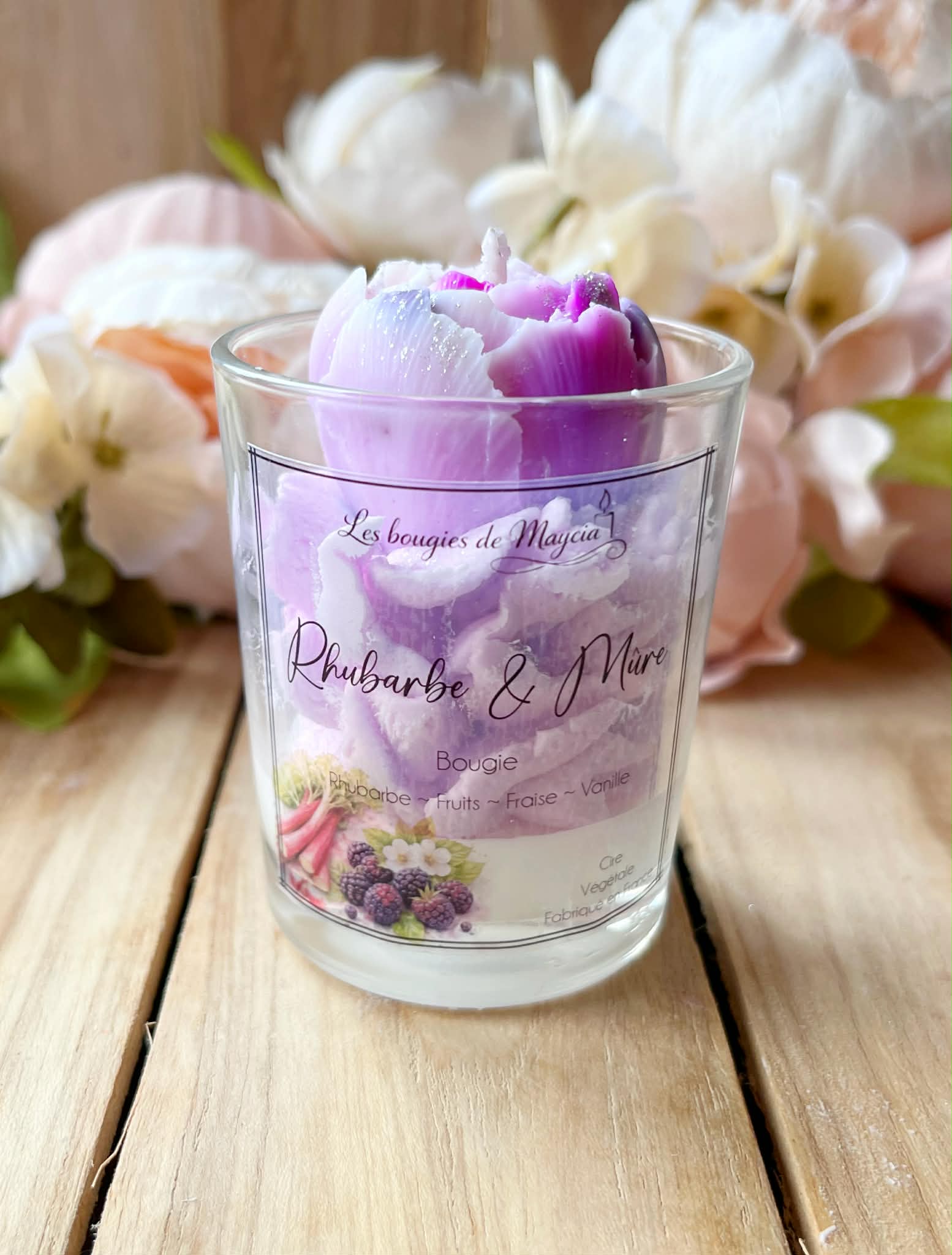 Bougie fait main Rhubarbe mure