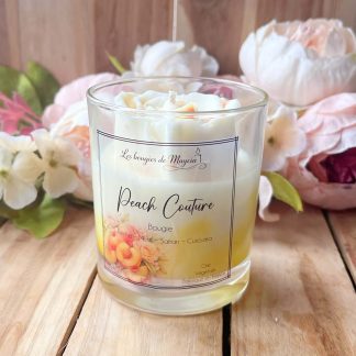 Bougie parfumée pêche artisanale – Peach Couture fait main