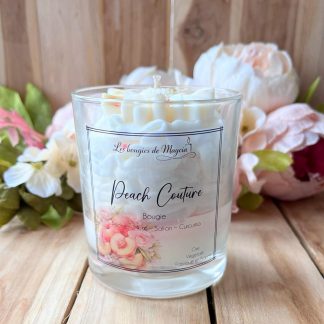 Bougie Parfumée Fouettée à la Pêche – Peach Couture Artisanale