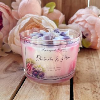 Bougie parfumée cire soja – rhubarbe et mûre artisanale