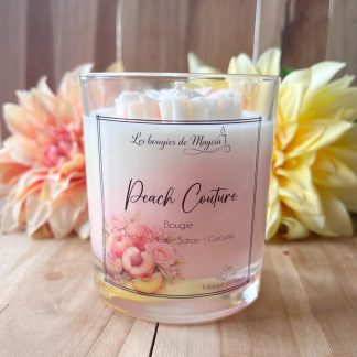 Bougie parfumée artisanale pêche – Parfum pêche, musc et safran