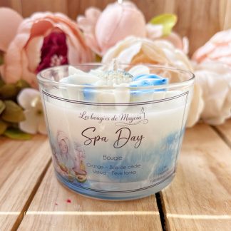Bougie parfumée ambiance spa – Parfum orange, cèdre et tonka